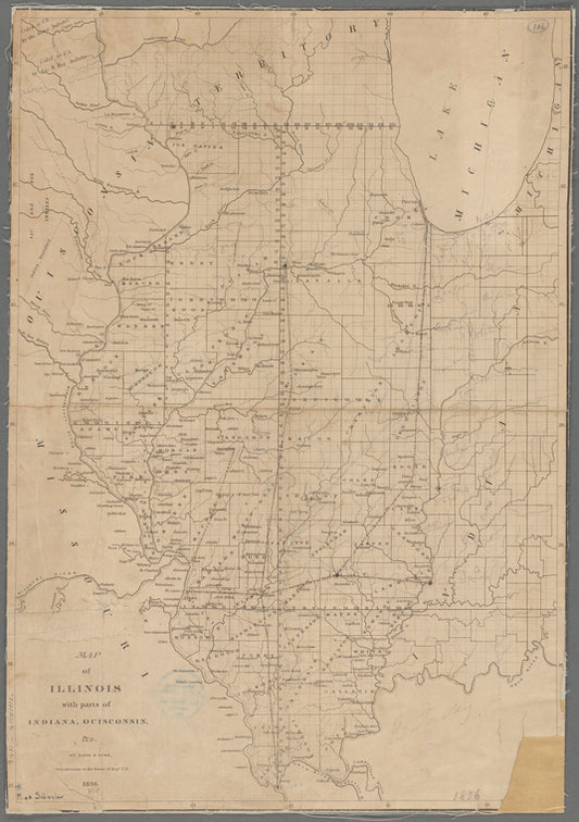 Map of Illinois with parts of Indiana, Ouisconsin, &c.