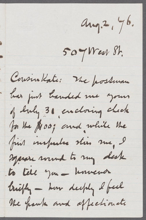 Letter to Catherine Gansevoort Lansing