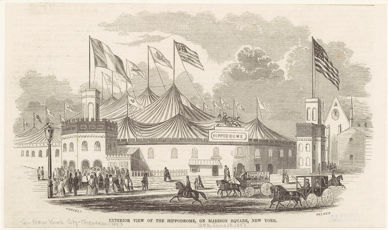 Exterior view of the Hippodrome, on Madison Square, New York