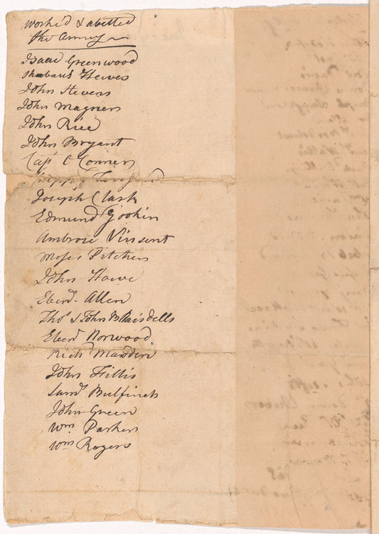 List of Loyalist signers of addresses to General Gage