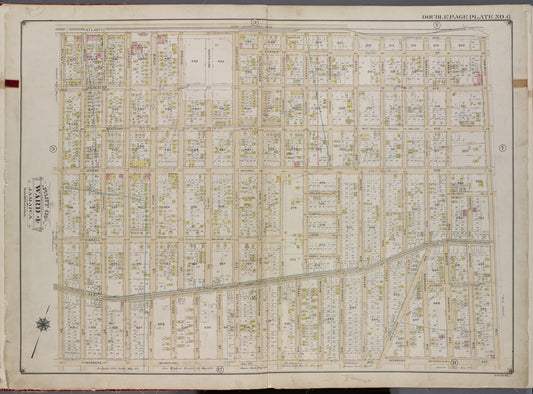 Queens, V. 1, Double Page Plate No. 6; Part of Jamaica, Ward 4; [Map bounded by Atlantic Ave., Van Wyck Ave., Roanoke Ave., Walnut St.]