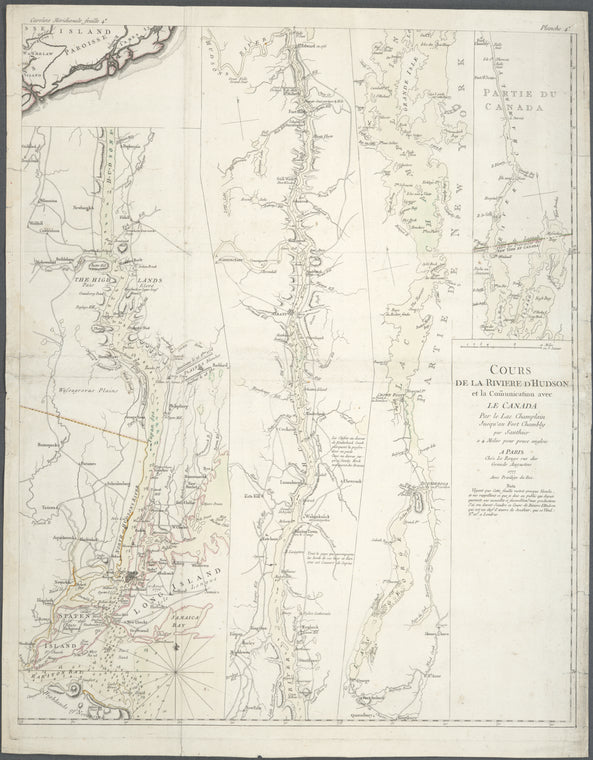 Cours de la rivière d'Hudson et la cõmunication avec le Canada par le Lac Champlain jusqu'au Fort Chambly