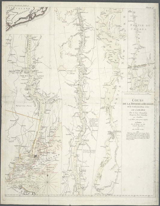 Cours de la rivière d'Hudson et la cõmunication avec le Canada par le Lac Champlain jusqu'au Fort Chambly