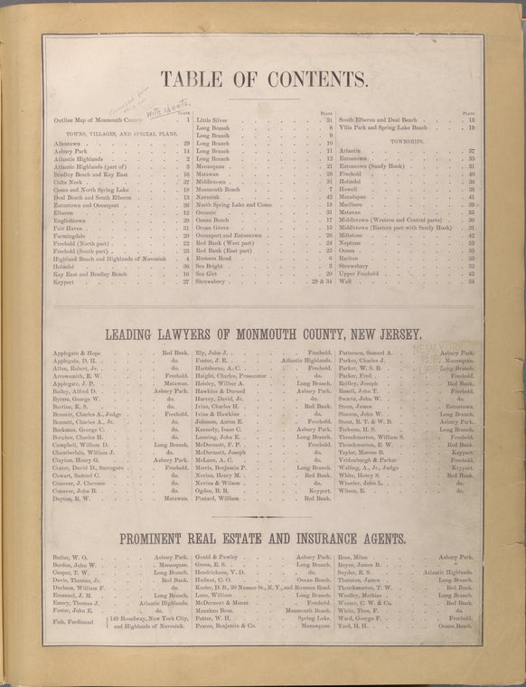 Table of contents