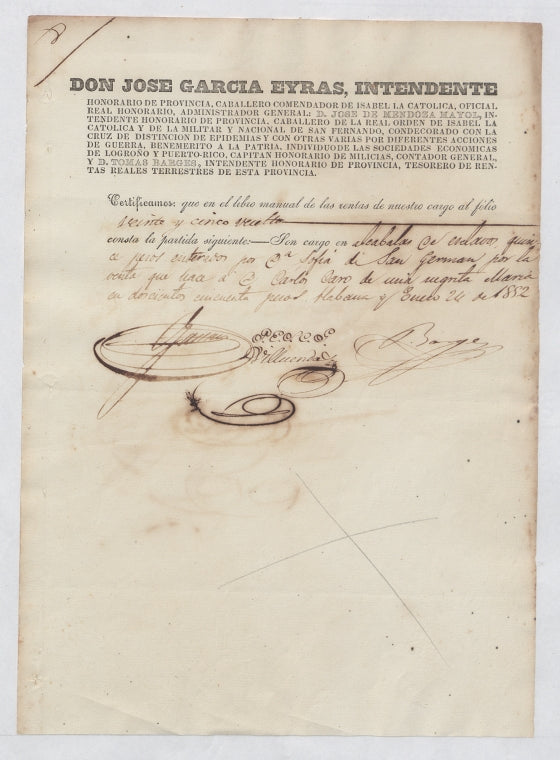 Slave Bills of Sale - Cuba