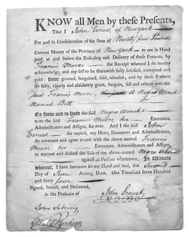 John Ernest, New York. To Francis Moore