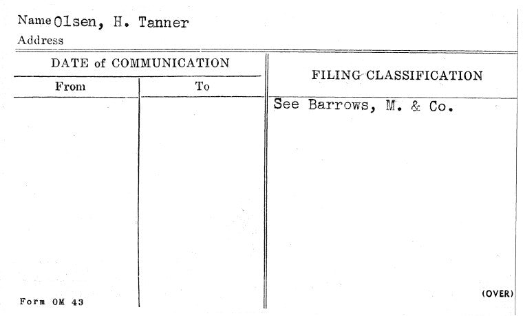 Olsen, H. Tanner