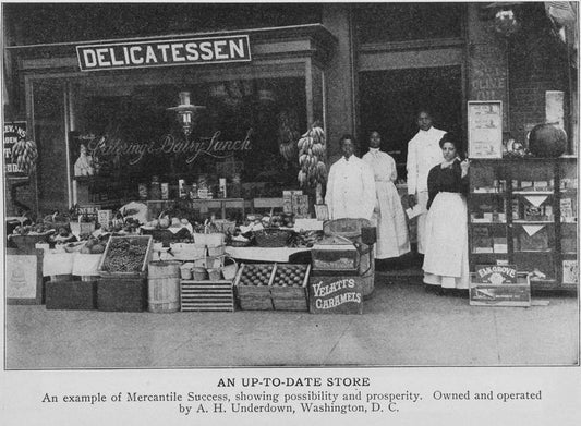 An up-to-date store; An example of mercantile success, showing possibility and prosperity, owned and operated by A.H.  Underdown, Washington, D.C.