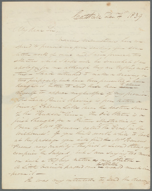 Letter from Thomas Cole