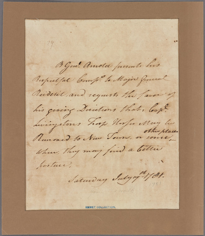 Letter to Major General Riedesel