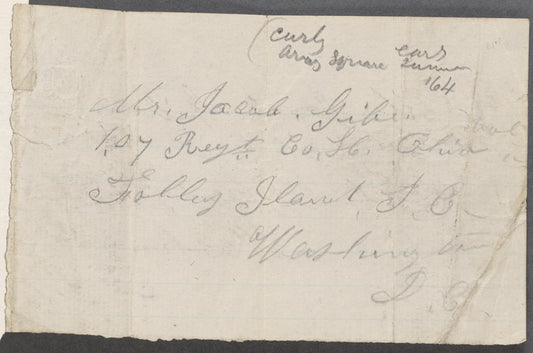 Memo about Jacob Gib, wounded soldier.