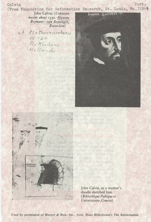 John Calvin (Unknown master about 1550) - John Calvin, as a student's doodle sketched him.