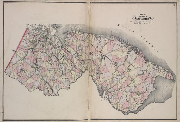 Map of State of New Jersey.