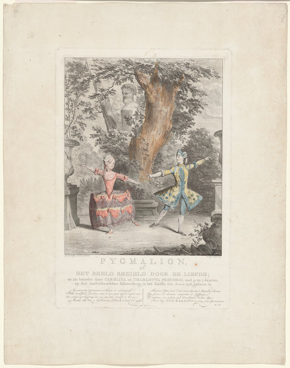 Pygmalion; of Het beeld bezield door de liefde: zo als hetzelve door Carolina en Charlotta Frederic, oud 9 en 7 Jaaren, op den Amsteldamschen Schouwburg, in het laatste des Jaars 1758, gedanst is