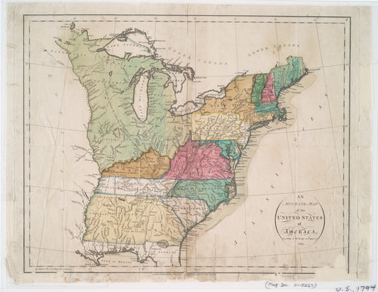 An accurate map of the United States of America : according to the Treaty of Peace of 1783.
