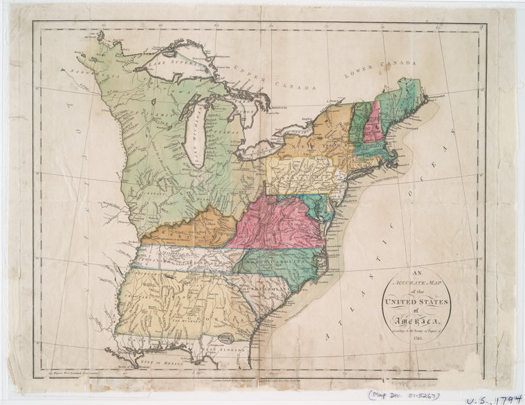 An accurate map of the United States of America : according to the Treaty of Peace of 1783.