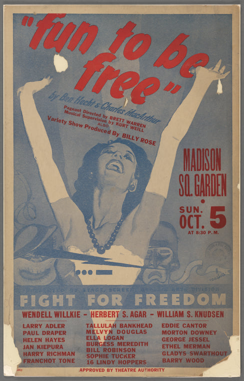 Poster for the stage production Fun to Be Free