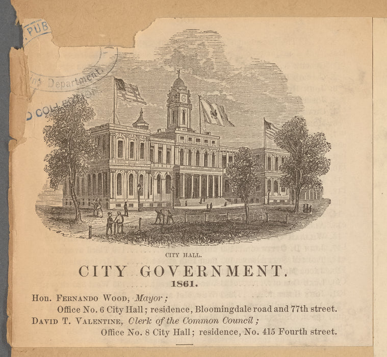 City Hall, city government, 1861