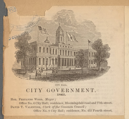 City Hall, city government, 1861