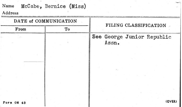 McCabe, Bernice (Miss)
