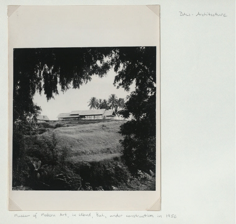 Bali - Architecture: Museum of Modern Art in Ubud, Bali, under construction in 1956