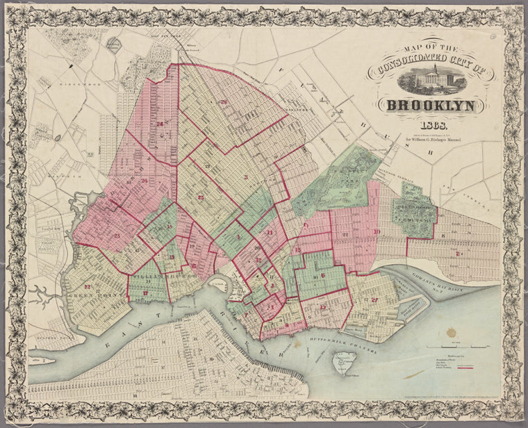 Map of the consolidated city of Brooklyn