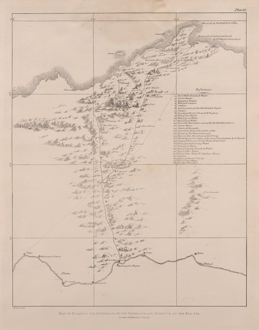 Map of road to the Mountains of the Emeralds and Berenice on the Red Sea.