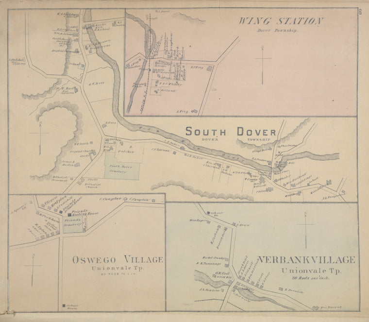 Wing Station [Village]; South Dover [Village]; Oswego Village [Village]; Verbank Village [Village]