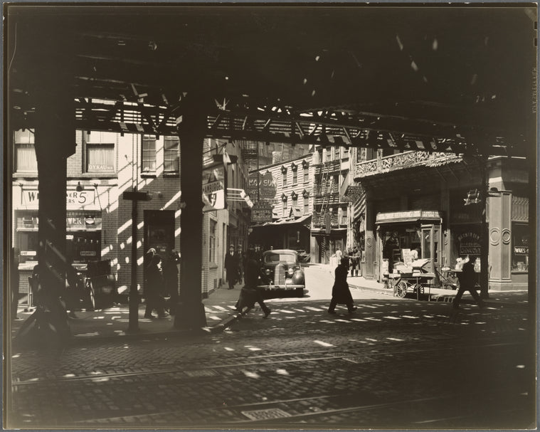 El Second and Third Avenue lines, Bowery and Deyer St.