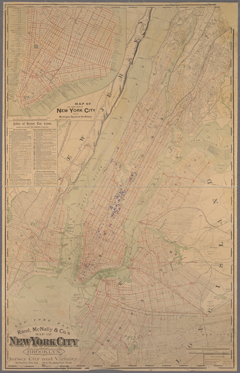 Rand, McNally & Co.'s map of New York City, Brooklyn, Jersey City and vicinity