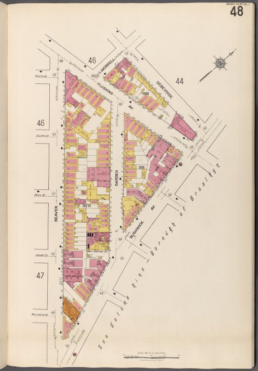 Brooklyn V. 3, Plate No. 48 [Map bounded by Morrell, Debevoise, Bushwick Ave., Beaver]