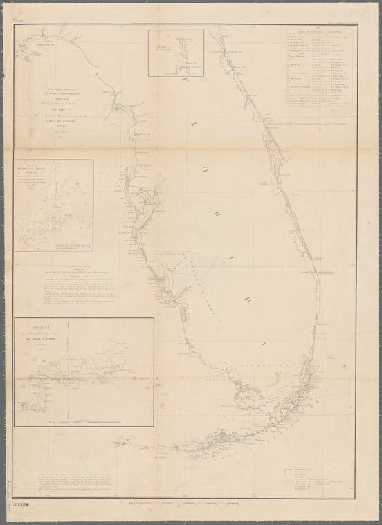 Sketch F showing the progress of the survey in Section VI with a general reconnoissance of the coast of Florida, 1848-55