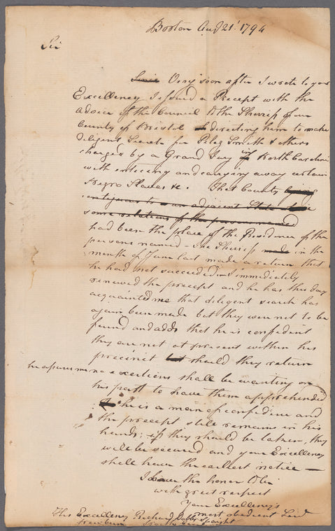 Letter to Richard D. Spaight