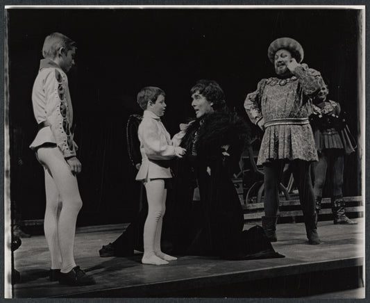 Douglass Watson, Patrick Hines [right] and unidentified in the 1964 American Shakespeare production of Richard III
