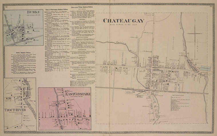 Burke [Village]; Burke Business Notices. ; Trout River [Village]; Town of Chateaugay Business Notices. ; Chateaugay Village Business Notices. ; East Constable [Village]; Chateaugay [Village]