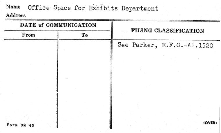 Office Space for Exhibits Department
