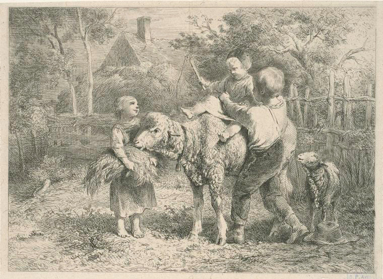 Première leçon d'équitation.