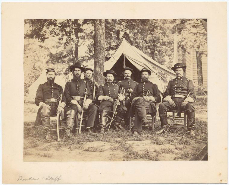 Sheridan & Staff. [Seven officers seated, Philip Henry Sheridan is fourth from left]