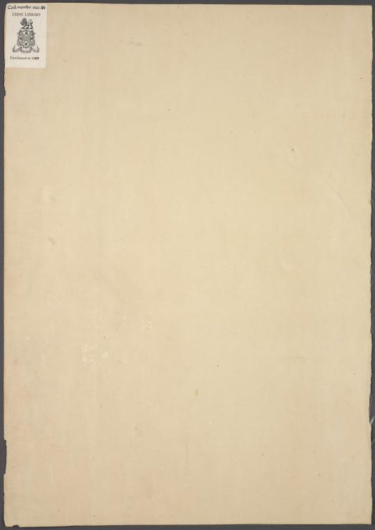 End paper with Lenox Library bookplate.