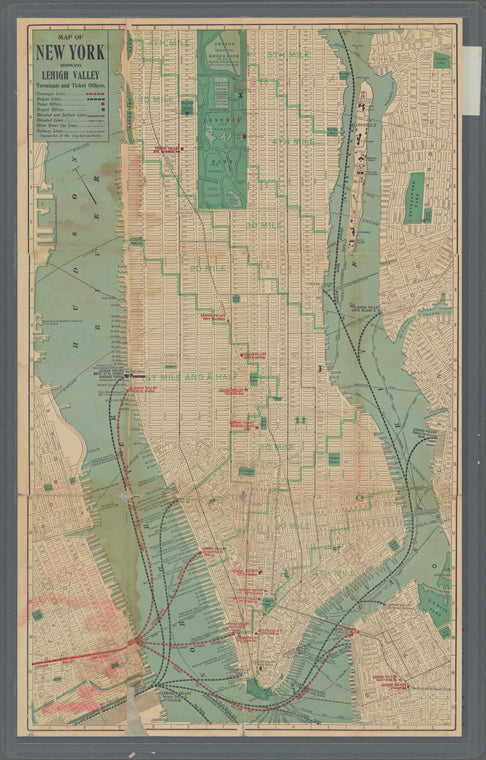 Map of New York : showing Lehigh Valley terminals and ticket offices