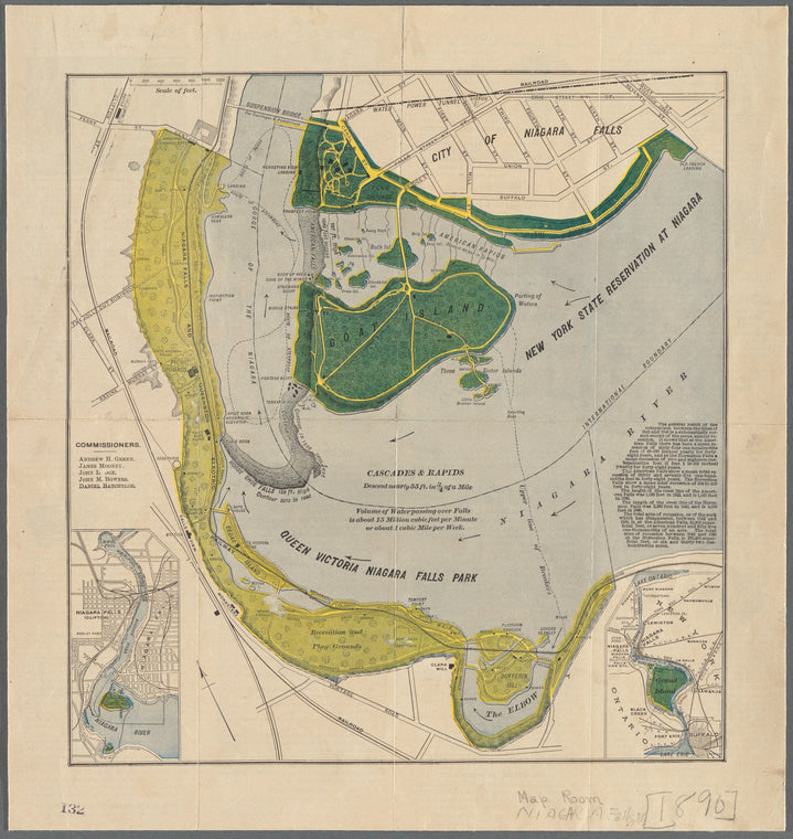 Map of New York State reservation at Niagara and Queen Victoria Niagara Falls Park