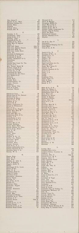 Fifth Avenue, from start to finish. Index to Merchants and Residents [page 2]