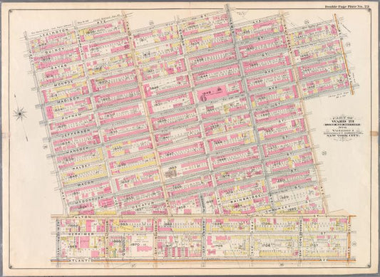 Bounded by Lexington Avenue, Throop Avenue, Quincy Street, Lewis Avenue, Stuyvesant Avenue, Monroe Street, Reid Avenue, Hancock Street, Stuyvesant Avenue, Fulton Street, Utica Avenue, Atlantic Avenue, New York Avenue & Marcy Avenue