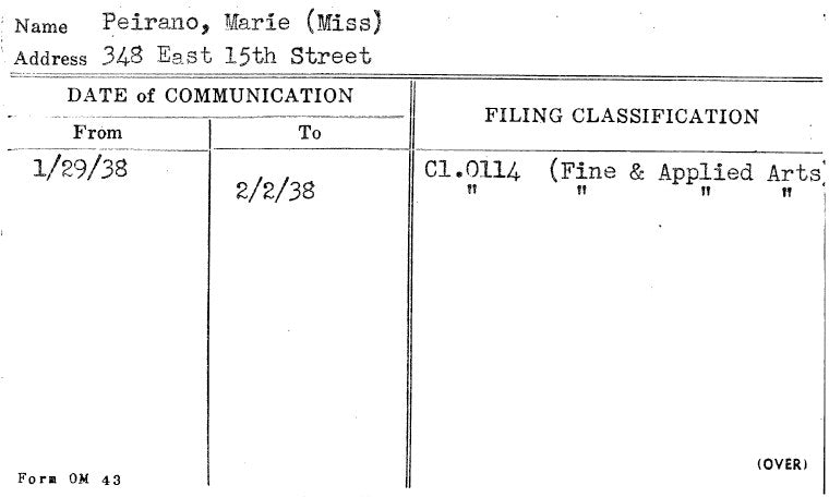 Peirano, Marie (Miss)