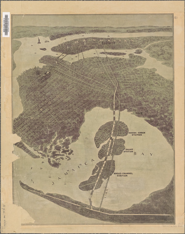 Birdseye view of greater New York showing Jamaica Bay