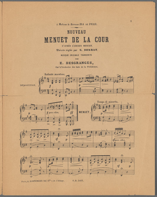 Nouveau menuet de la cour: d'après l'ancient menuet