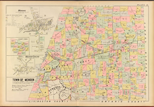 Monroe County, Double Page Plate No. 21  [Map of town of Mendon]