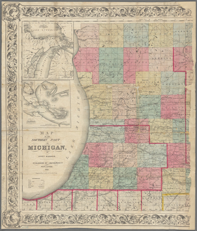 Map of the southern part of Michigan