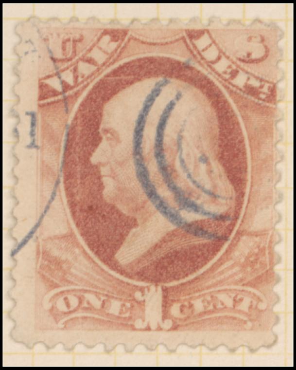 1c rose red Franklin War department official single