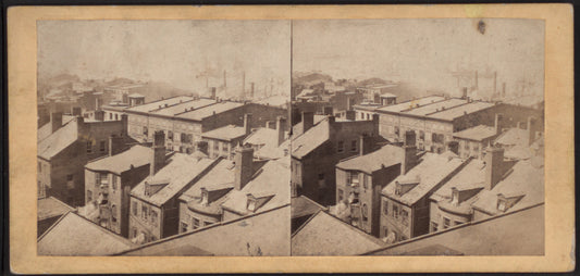 Bird's eye view of the bay of New York.